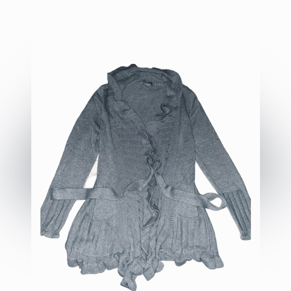 Amber sun gray Women's Ruffle Cardigan
